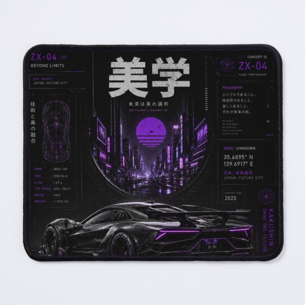 Item preview, ZX-04 Beyond Limits | Futuristic Cyberpunk Hypercar Concept Poster designed and sold by MidnightPistons.