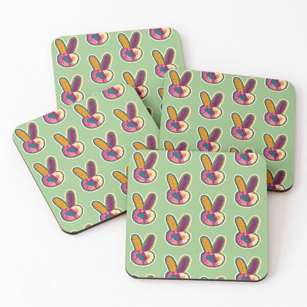 Item preview, Cute Crochet Bunny Sticker – Colorful Handmade Amigurumi Rabbit Patch designed and sold by KAM-KAM-STORE.