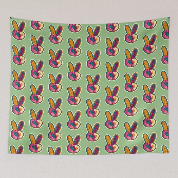Item preview, Cute Crochet Bunny Sticker – Colorful Handmade Amigurumi Rabbit Patch designed and sold by KAM-KAM-STORE.