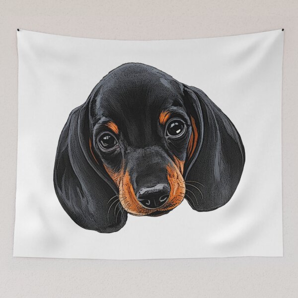 Item preview, cute dachshund puppy designed and sold by Kirei-Lily.