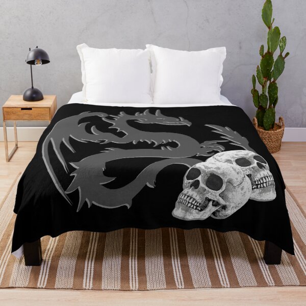 Item preview, asian dragon silhouette with skull pattern, asia motive man designed and sold by Kirei-Lily.