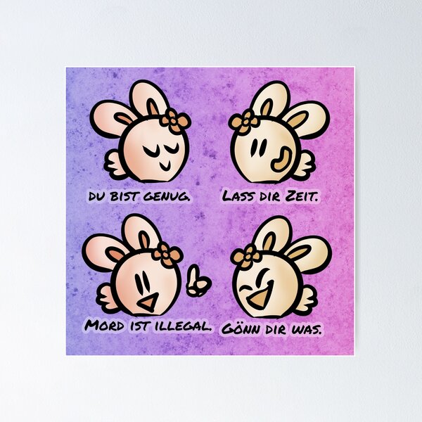 Item preview, You are enough, take your time, murder is illegal, treat yourself - Claninchen bunny designed and sold by Claninchen.
