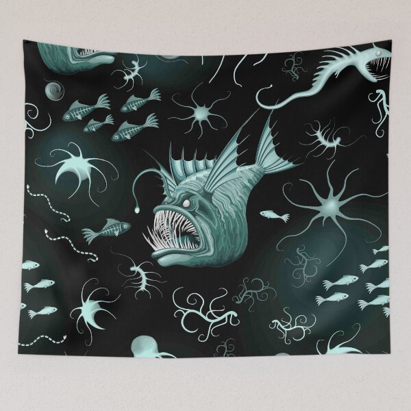Item preview, Fish Abyssal Monster on deep ocean zone designed and sold by BluedarkArt.