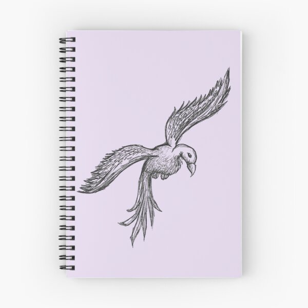 Item preview, Flying Bird Sketchy Hand Drawn Black Ballpoint Pen Lavender designed and sold by BOKEbyTC.