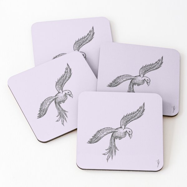 Item preview, Flying Bird Sketchy Hand Drawn Black Ballpoint Pen Lavender designed and sold by BOKEbyTC.