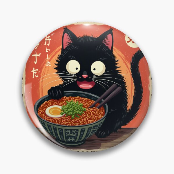 Item preview, Kawaii Manga Miyazaki Style Ramen Noodle Cat designed and sold by GaffaDesigns.