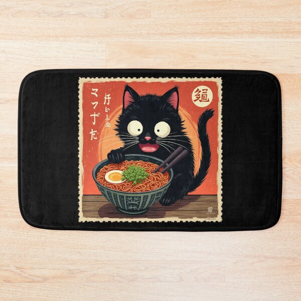 Item preview, Kawaii Manga Miyazaki Style Ramen Noodle Cat designed and sold by GaffaDesigns.