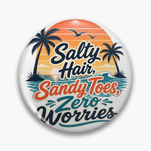 Item preview, Salty Hair Sandy Toes Zero Worries Retro Beach Sunset designed and sold by Salma.Store.