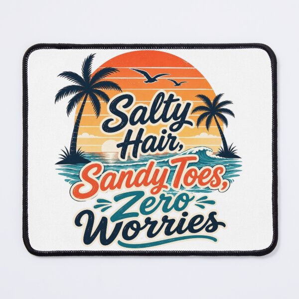 Item preview, Salty Hair Sandy Toes Zero Worries Retro Beach Sunset designed and sold by Salma.Store.
