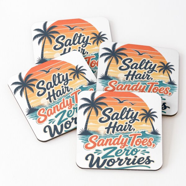 Item preview, Salty Hair Sandy Toes Zero Worries Retro Beach Sunset designed and sold by Salma.Store.