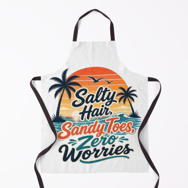 Item preview, Salty Hair Sandy Toes Zero Worries Retro Beach Sunset designed and sold by Salma.Store.