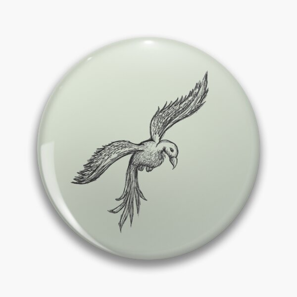 Item preview, Flying Bird Sketchy Hand Drawn Black Ballpoint Pen Sage Green designed and sold by BOKEbyTC.