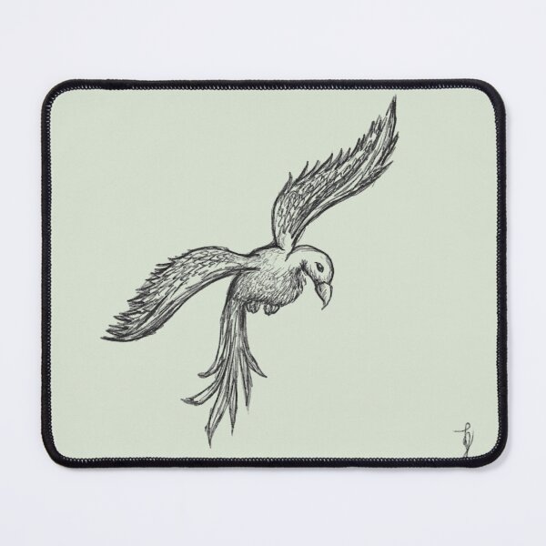 Item preview, Flying Bird Sketchy Hand Drawn Black Ballpoint Pen Sage Green designed and sold by BOKEbyTC.