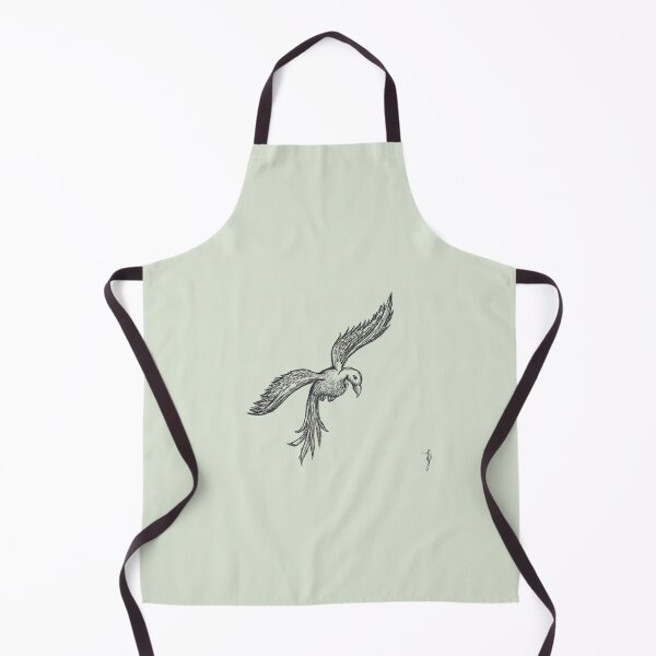 Item preview, Flying Bird Sketchy Hand Drawn Black Ballpoint Pen Sage Green designed and sold by BOKEbyTC.