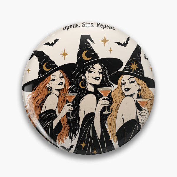 Item preview, Witches Party Print| Spells Sips Repeat | Stylish Witch Halloween GraphicIllustration | Witchy Girls Halloween Gift designed and sold by MonNoir.
