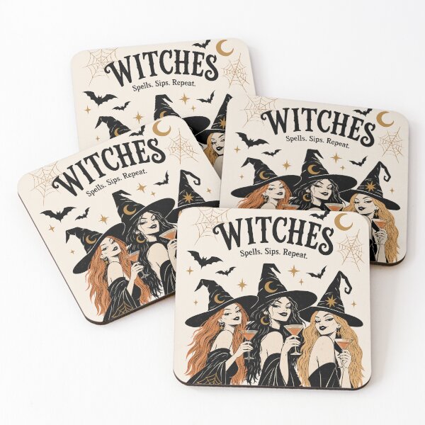 Item preview, Witches Party Print| Spells Sips Repeat | Stylish Witch Halloween GraphicIllustration | Witchy Girls Halloween Gift designed and sold by MonNoir.
