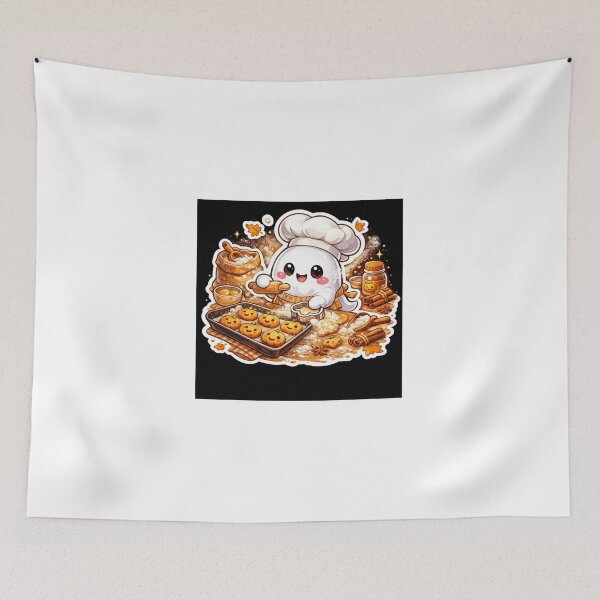 Item preview, Cute Ghost Pumpkin Cookie Chef designed and sold by VeltrixaDesigns.