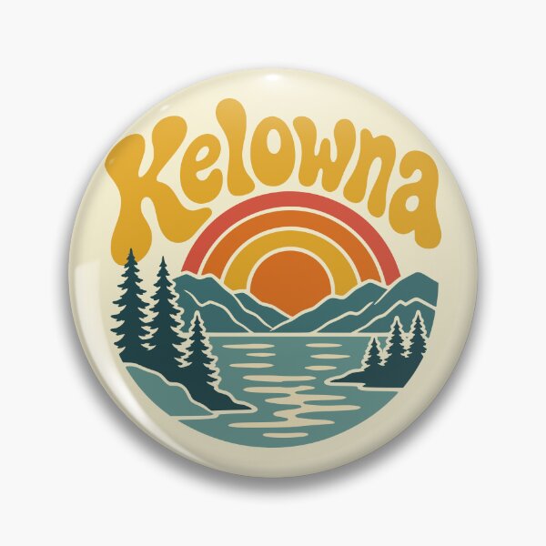 Item preview, Vintage Kelowna Retro Sunset Mountain Lake designed and sold by Imaginationbeyond.