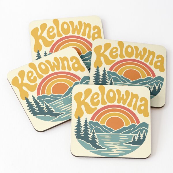 Item preview, Vintage Kelowna Retro Sunset Mountain Lake designed and sold by Imaginationbeyond.