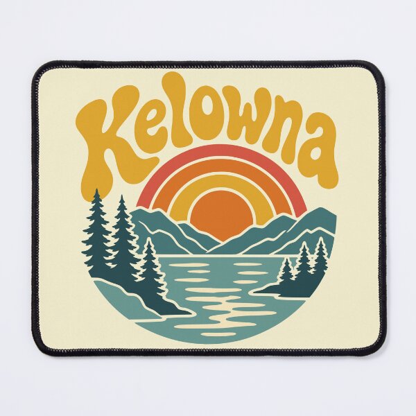 Item preview, Vintage Kelowna Retro Sunset Mountain Lake designed and sold by Imaginationbeyond.