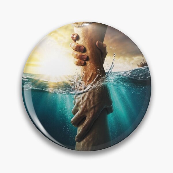 Item preview, Dramatic Rescue Scene: Jesus the savior - Hand Reaching From Water Saved designed and sold by Lucia Amaris Art.