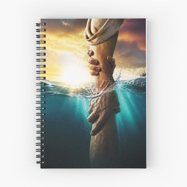 Item preview, Dramatic Rescue Scene: Jesus the savior - Hand Reaching From Water Saved designed and sold by Lucia Amaris Art.