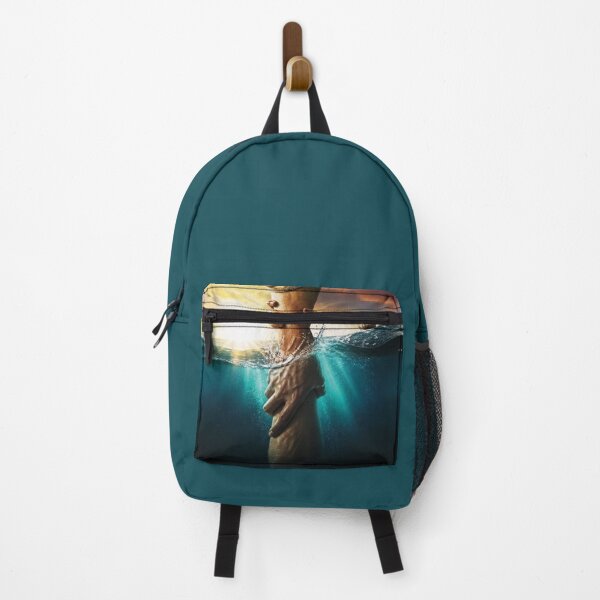 Item preview, Dramatic Rescue Scene: Jesus the savior - Hand Reaching From Water Saved designed and sold by Lucia Amaris Art.