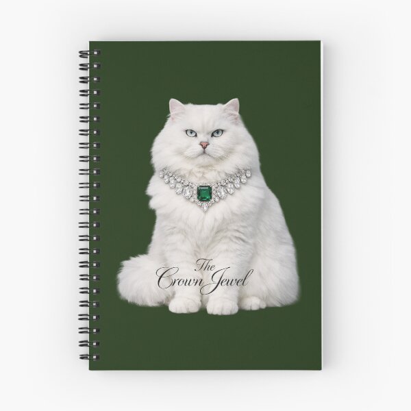 Item preview, White Persian Cat in Emerald Diamond Necklace — The Crown Jewel designed and sold by CreativeArtistL.
