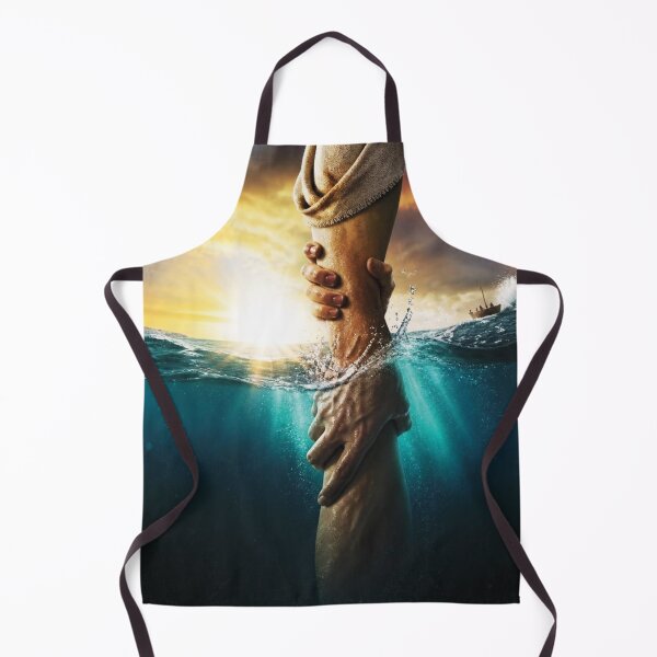 Item preview, Dramatic Rescue Scene: Jesus the savior - Hand Reaching From Water Saved designed and sold by Lucia Amaris Art.