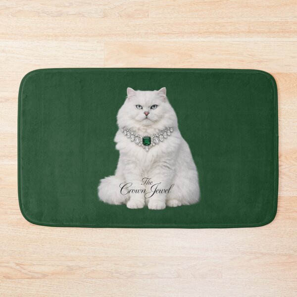 Item preview, White Persian Cat in Emerald Diamond Necklace — The Crown Jewel designed and sold by CreativeArtistL.