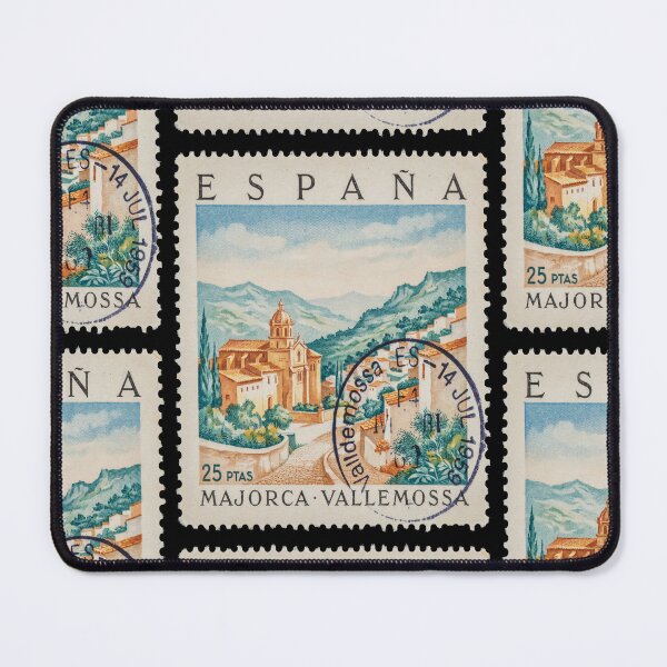 Item preview, Valldemossa Majorca Monastery Village Ridge Stamp Sticker designed and sold by stickercuffs.