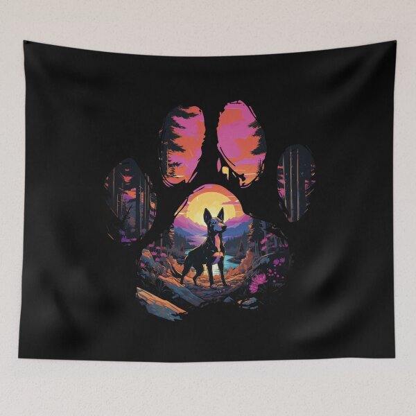 Item preview, Funny Basenji Paw Synthwave Mountain Tree Mom Dad Kids designed and sold by rafaeltto.