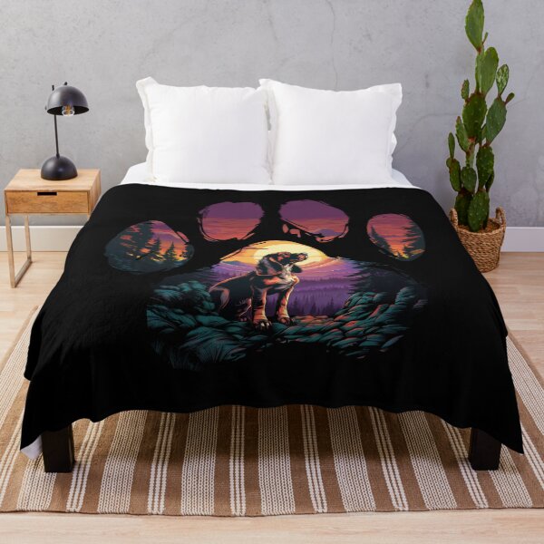 Item preview, Funny Basset Hound Paw Synthwave Mountain Tree Mom Dad Kids designed and sold by rafaeltto.