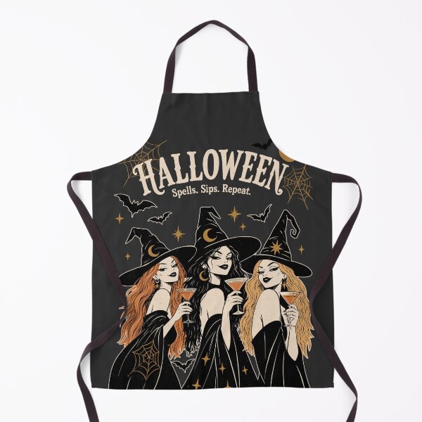 Item preview, Halloween Witches Party Print| Spells Sips Repeat | Stylish Black Witch Halloween GraphicIllustration | Witchy Girls Halloween Gift designed and sold by MonNoir.