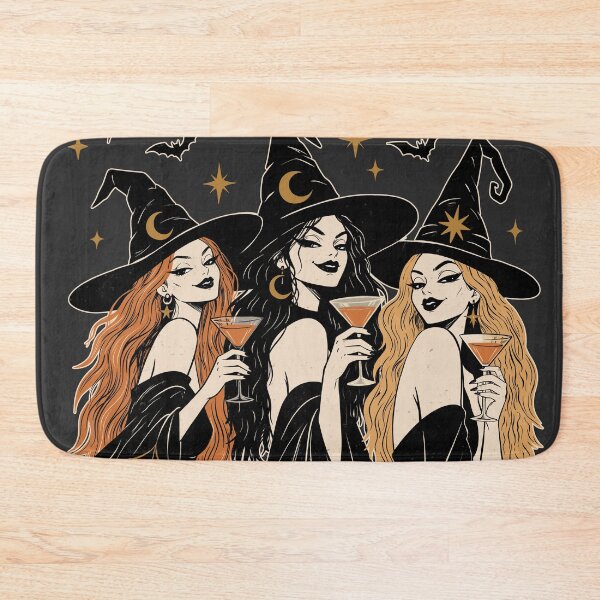 Item preview, Halloween Witches Party Print| Spells Sips Repeat | Stylish Black Witch Halloween GraphicIllustration | Witchy Girls Halloween Gift designed and sold by MonNoir.