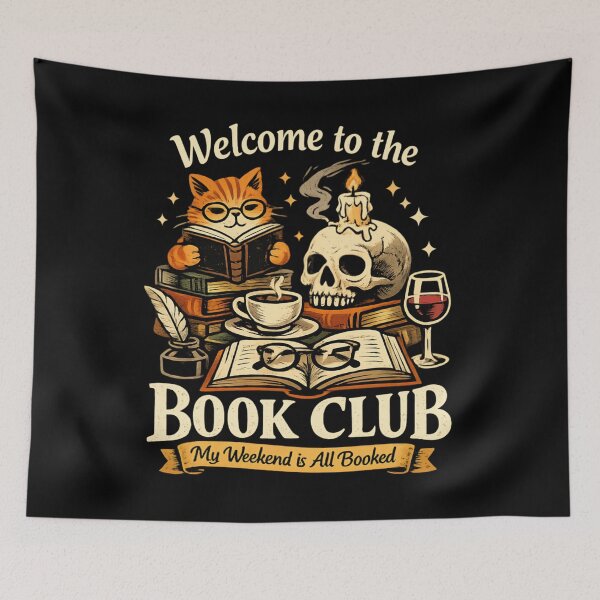 Item preview, Welcome to the Book Club – my weekend is all booked vintage Book Lover designed and sold by SidTastic .
