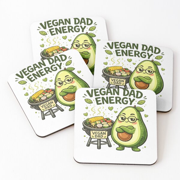 Item preview, Vegan Dad Energy Funny Avocado BBQ Grill Cartoon designed and sold by katiecorners.