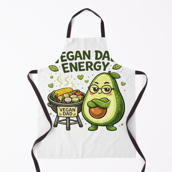 Item preview, Vegan Dad Energy Funny Avocado BBQ Grill Cartoon designed and sold by katiecorners.