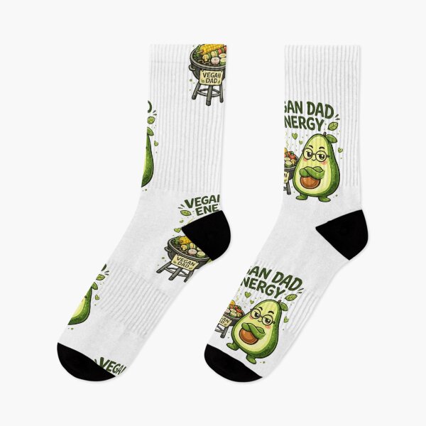 Item preview, Vegan Dad Energy Funny Avocado BBQ Grill Cartoon designed and sold by katiecorners.
