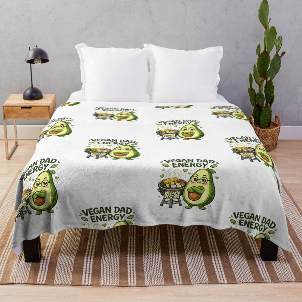 Item preview, Vegan Dad Energy Funny Avocado BBQ Grill Cartoon designed and sold by katiecorners.