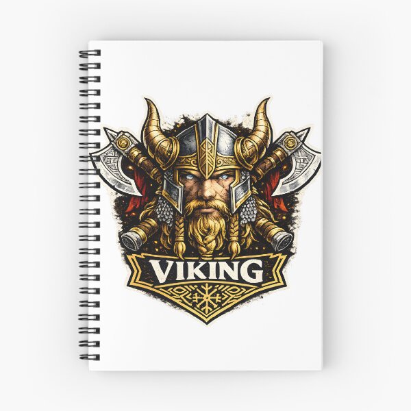 Item preview, Nordic Viking Helmet and Battle Axe Emblem designed and sold by CreativeMindsetLab.