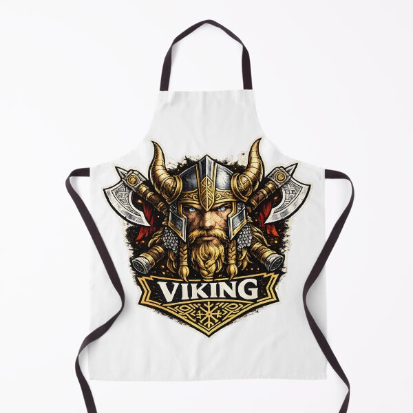 Item preview, Nordic Viking Helmet and Battle Axe Emblem designed and sold by CreativeMindsetLab.
