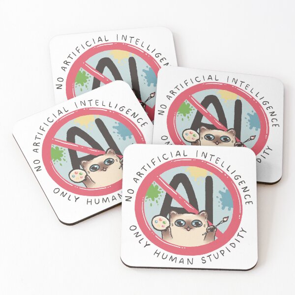 Item preview, Anti AI artist cat - No artificial intelligence only human stupidity  designed and sold by Denise, Denisn't.