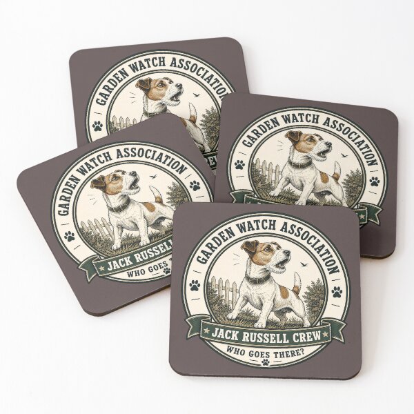 Item preview, Garden Watch Association - Jack Russell Crew - Who Goes There?/Funny Jack Russell Dog Badge Logo  designed and sold by Halejo68.