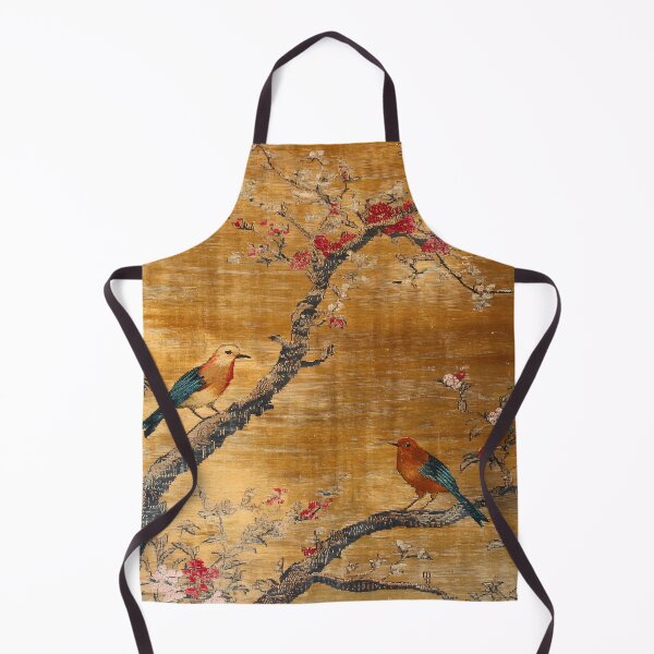 Item preview, Vintage Chinese Gold Silk Chinoiserie Birds Blossom Carpet designed and sold by GrinGalore.