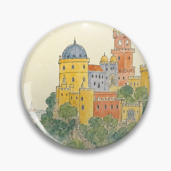 Item preview, Sintra Watercolor Sketch - Hand Drawn Portugal Travel Art designed and sold by VisualArtsOasis.