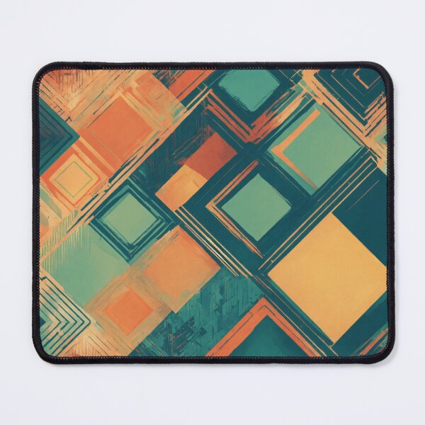 Item preview, Orange and Turquoise Geometric Abstract designed and sold by shelteredinside.