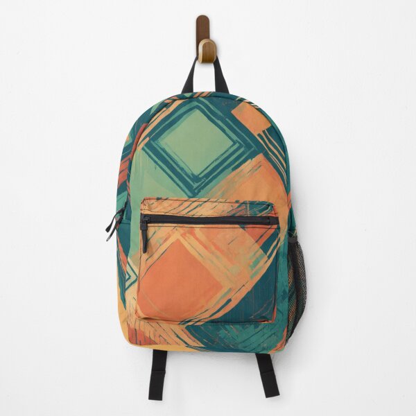 Item preview, Orange and Turquoise Geometric Abstract designed and sold by shelteredinside.