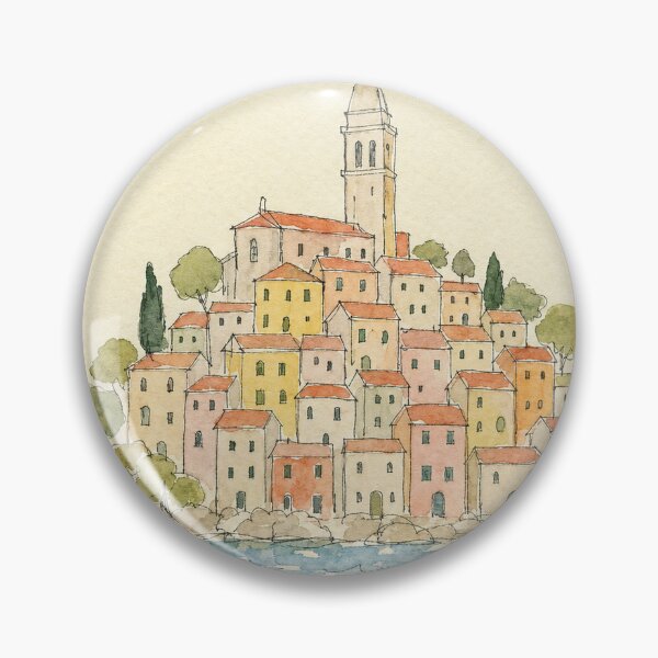 Item preview, Rovinj Croatia Travel Sketch - Watercolor Illustration designed and sold by VisualArtsOasis.