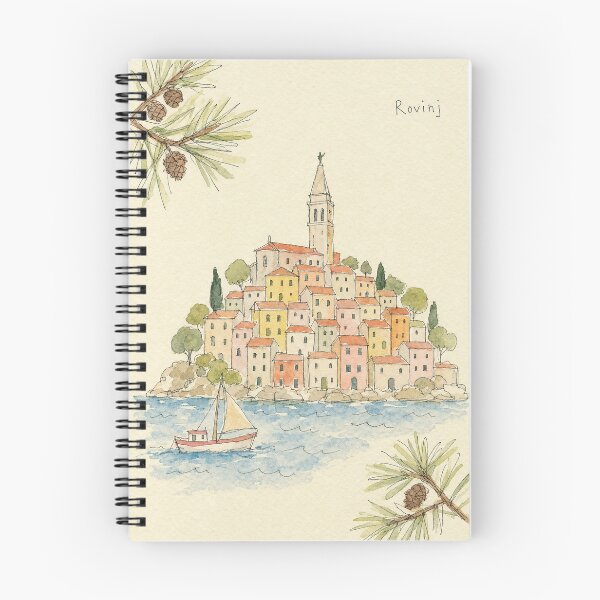 Item preview, Rovinj Croatia Travel Sketch - Watercolor Illustration designed and sold by VisualArtsOasis.